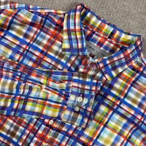 Etro Multicolor Plaid 100% Cotton Button Down Shirt Men's Size XL EUC